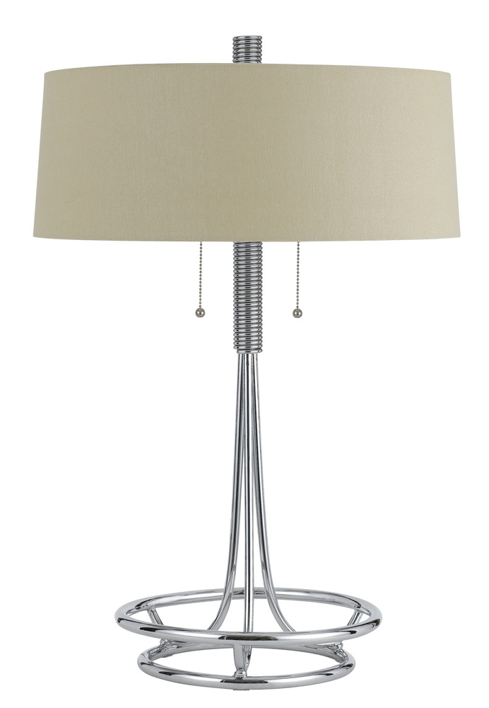 60W X 2 Leccemetal Table Lamp With Burlap Shade