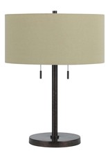 CAL Lighting BO-2450TB-RU - 60W X 2 Calais Metal Table Lamp