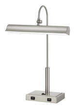 CAL Lighting BO-2779DK-BS - Novara 10W LED Metal Desk Lamp With 2 USB Outlets