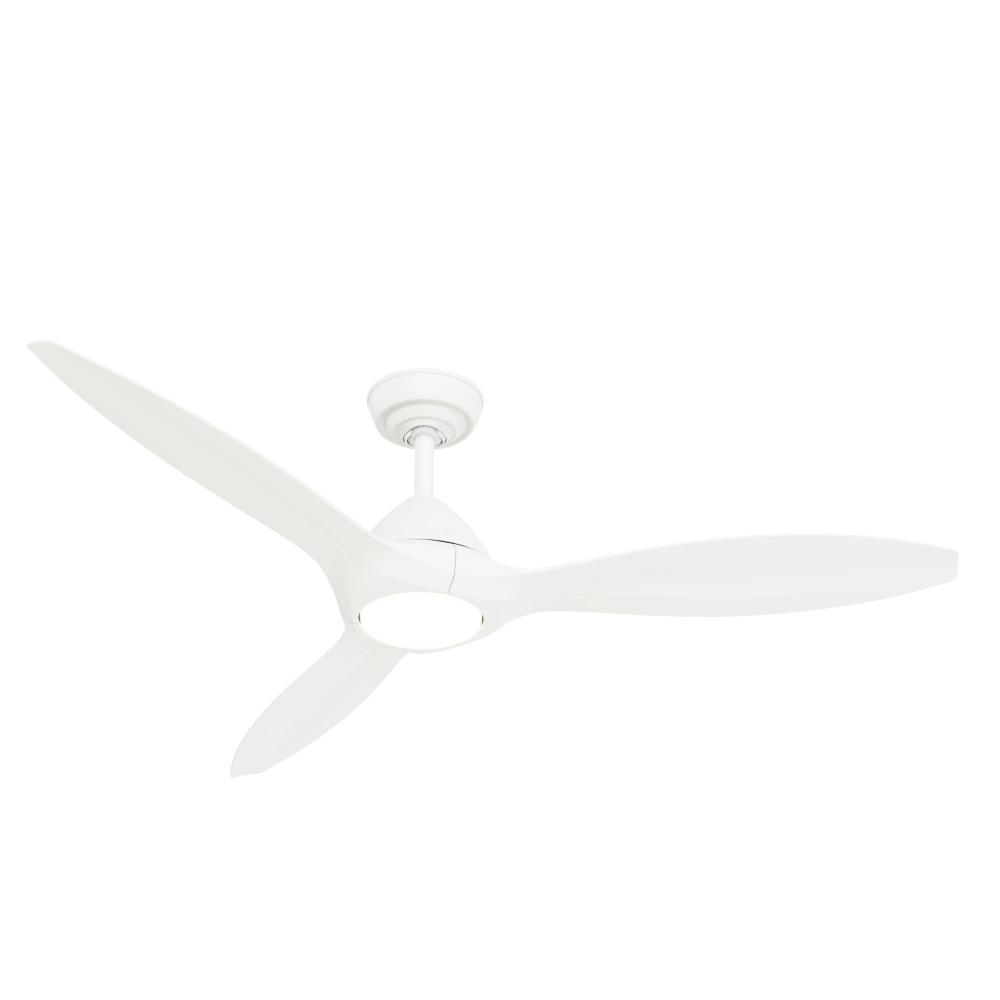 Casablanca 56" Surea ENERGY STAR® Fresh White Damp Rated Ceiling Fan w/ LED Lt Kit & Handheld Re