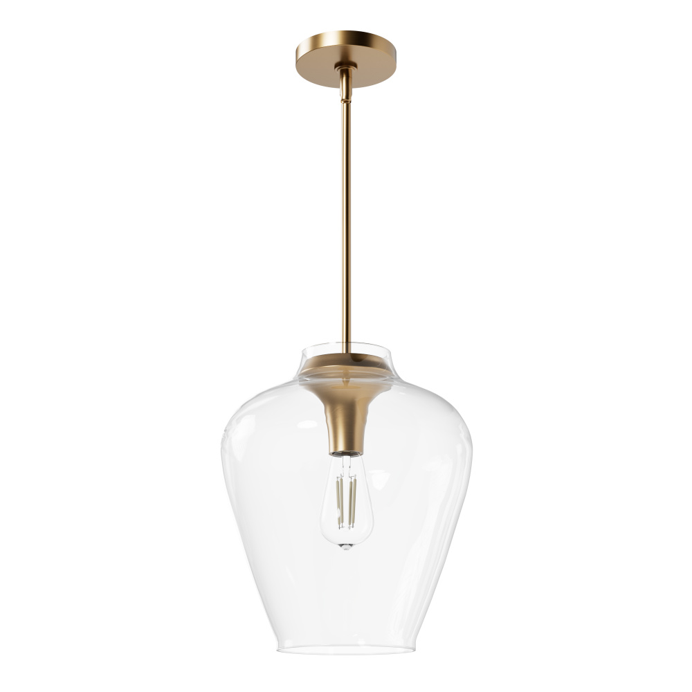 Hunter Vidria Alturas Gold with Clear Glass 1 Light Pendant Ceiling Light Fixture