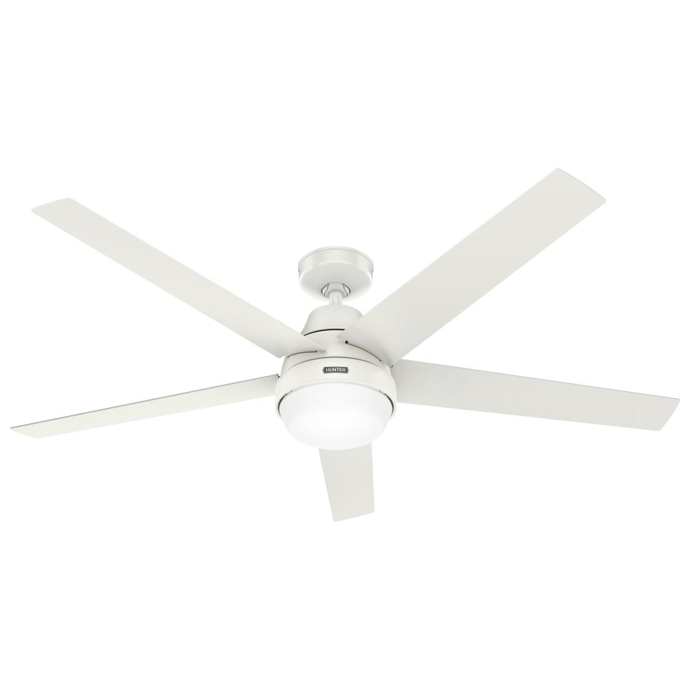 Hunter 60 inch Aerodyne Wi-Fi ENERGY STAR® Fresh White Ceiling Fan with LED Lt Kit