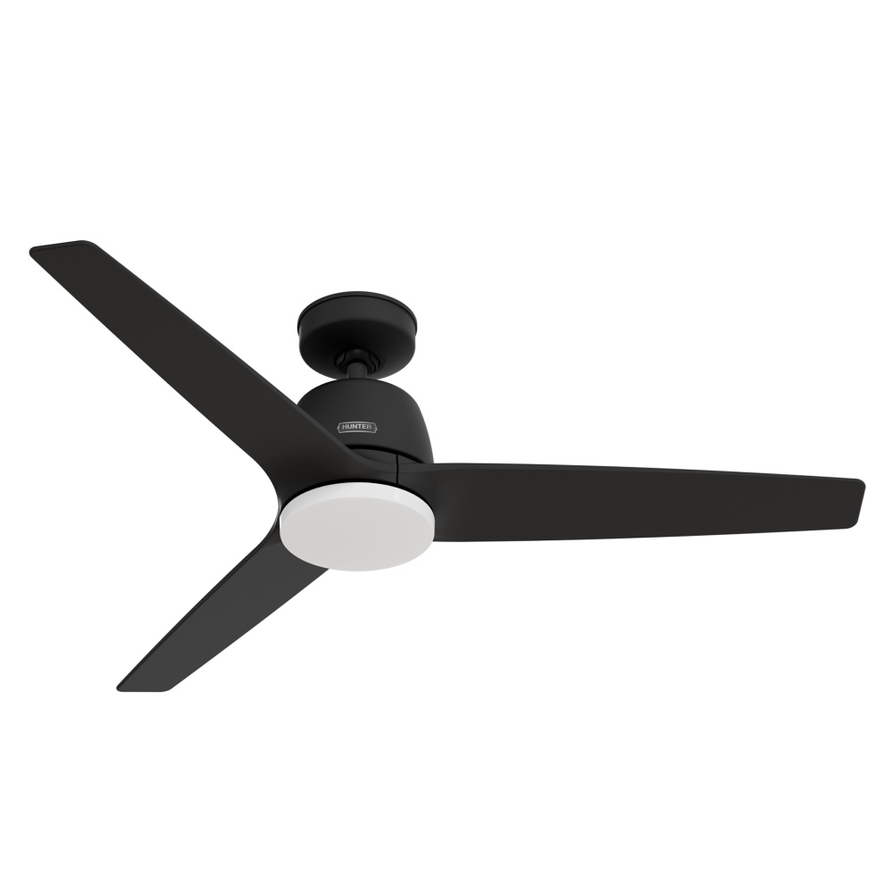 Hunter 52 inch Malden Matte Black Ceiling Fan with LED Light Kit and Handheld Remote