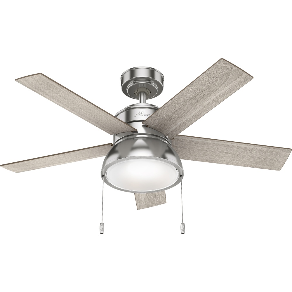 Hunter 44 inch Lilliput Brushed Nickel Ceiling Fan with LED Light Kit and Pull Chain