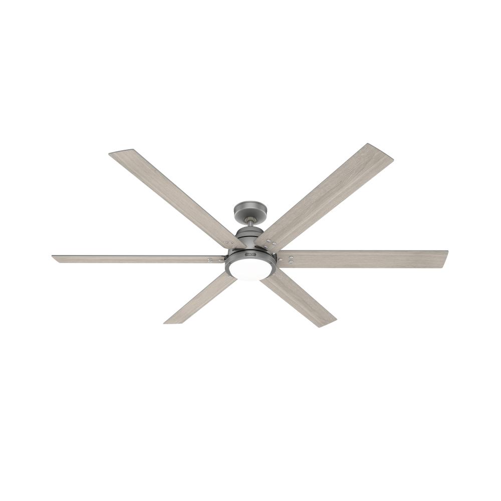 Hunter 72 inch Gravity Wi-Fi ENERGY STAR® Matte Silver Ceiling Fan with LED Lt Kit