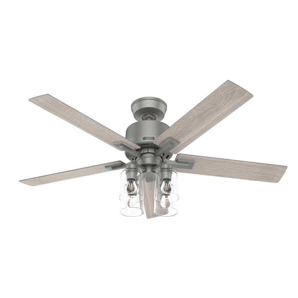 Hunter 52 inch Techne Wi-Fi HunterExpress Matte Silver Ceiling Fan with LED Lt Kit