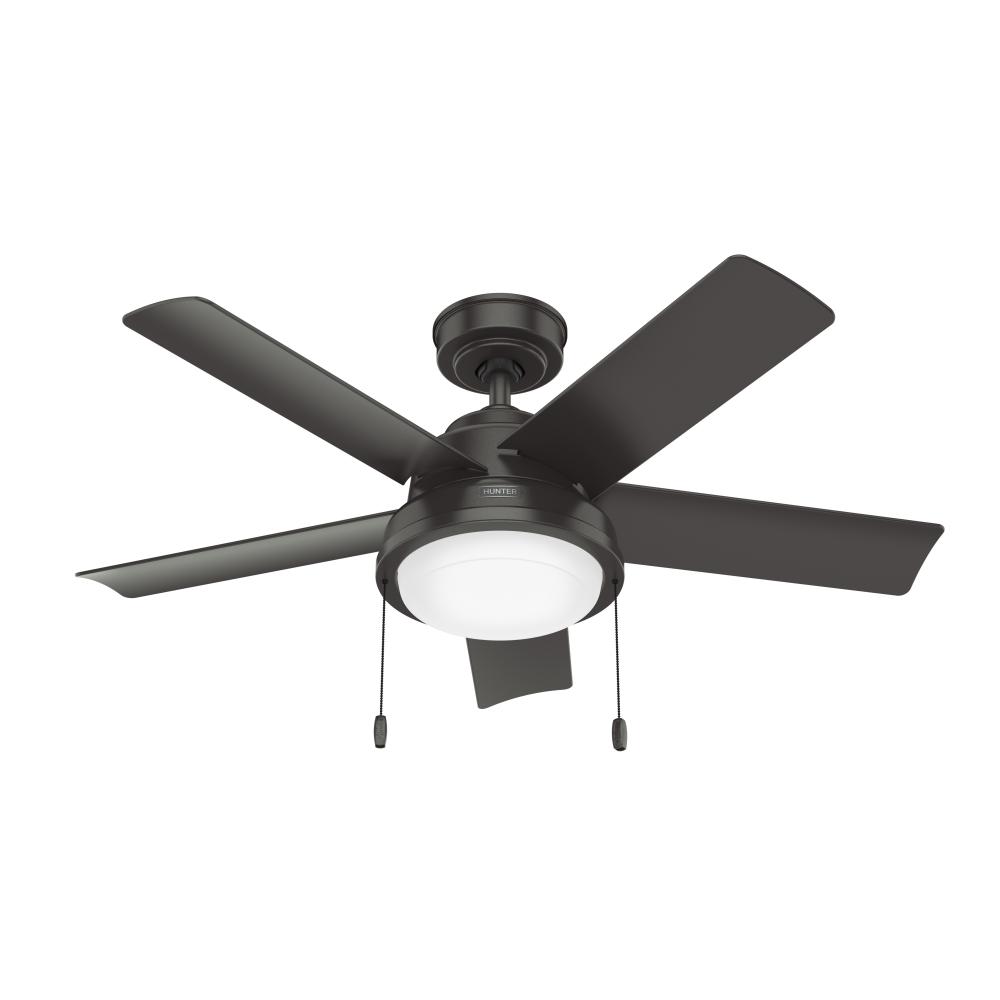 Hunter 44 in Seawall Noble Bronze WeatherMax Indoor / Outdoor Ceiling Fan with LED Lt Kit