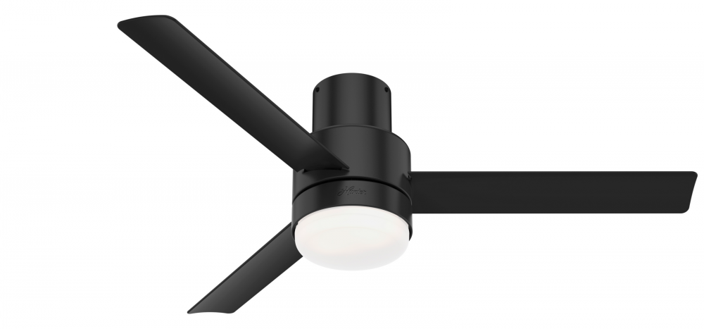 Hunter 52 inch Gilmour Matte Black Low Profile Damp Rated Ceiling Fan with LED Lt Kit