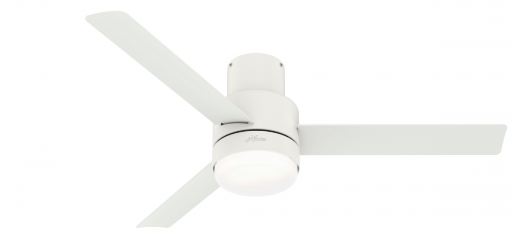 Hunter 52 inch Gilmour Matte White Low Profile Damp Rated Ceiling Fan with LED Lt Kit