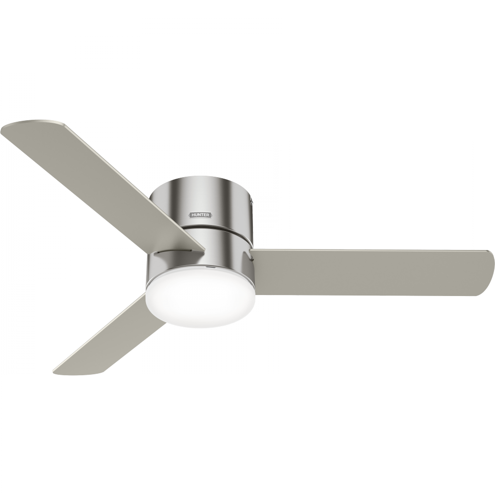 Hunter 52 inch Minimus Brushed Nickel Low Profile Ceiling Fan with LED Light Kit