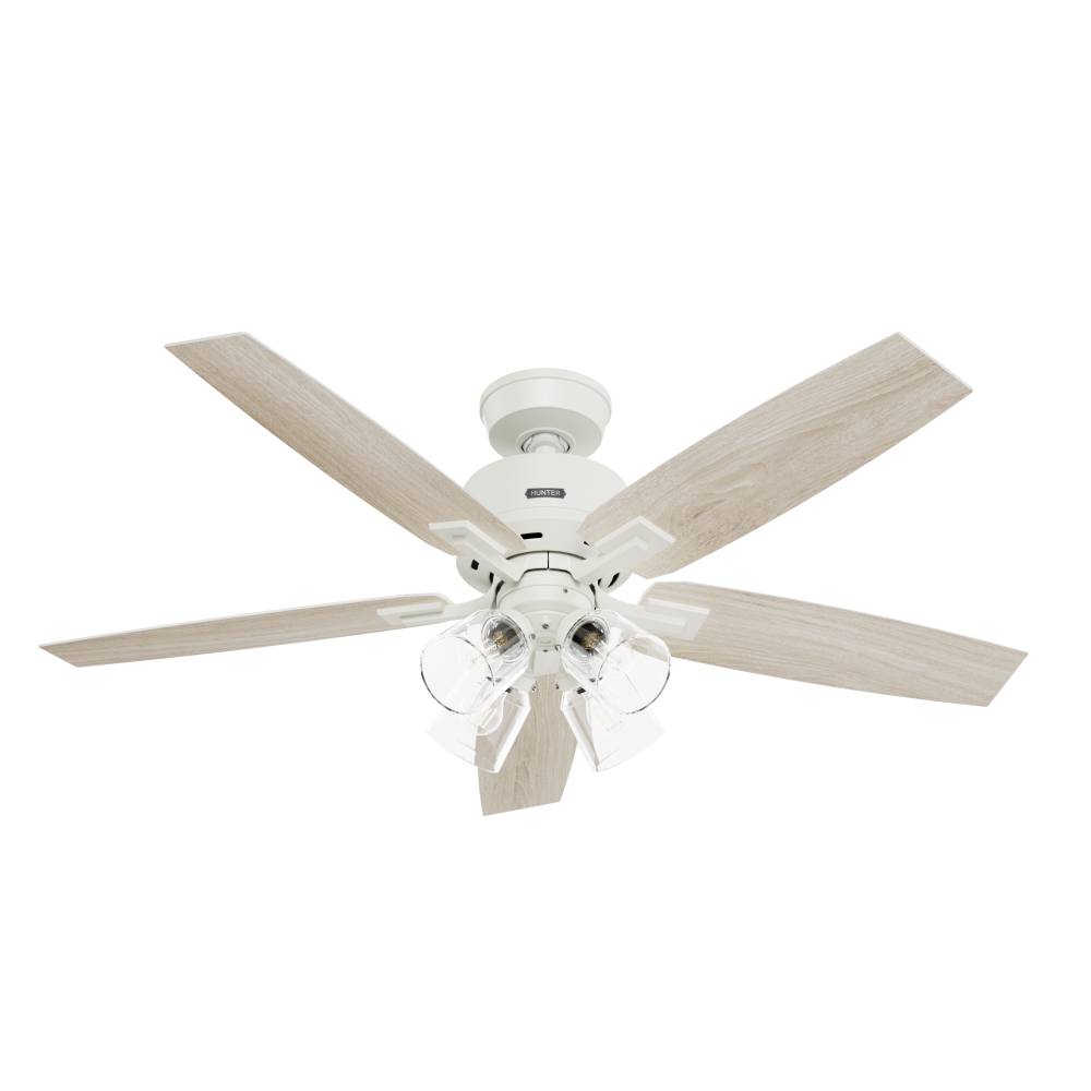 Hunter 52 in Gatlinburg HunterExpress Matte White Ceiling Fan with LED Light Kit and Handheld Remote