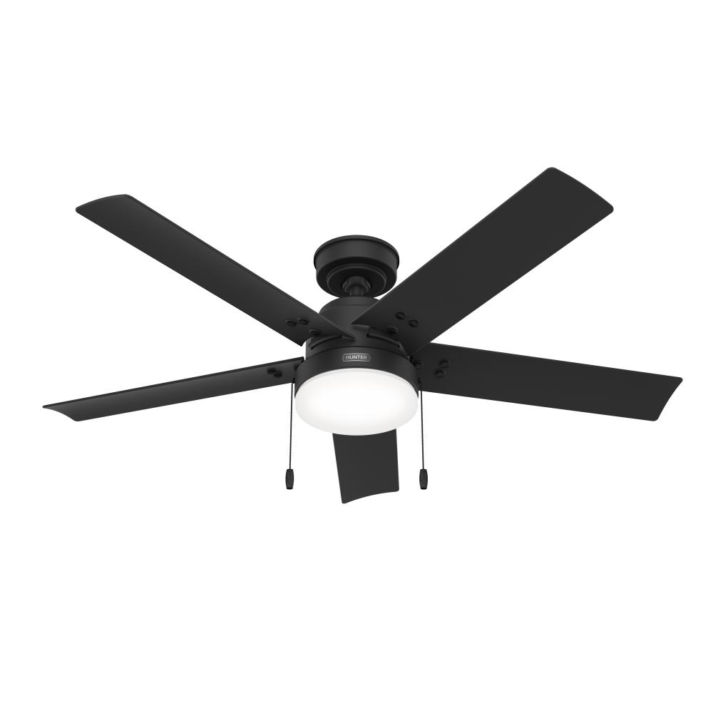 Hunter 52 in Sea Point Matte Black WeatherMax Indoor/Outdoor Ceiling Fan w/ LED Lt Kit