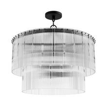 Hunter 13143 - Hunter Ontario Matte Black with Clear Glass 6 Light Chandelier Ceiling Light Fixture