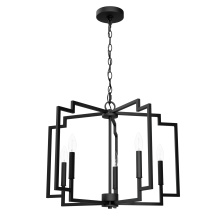Hunter 49071 - Hunter Zoanne Matte Black 5 Light Medium Chandelier Ceiling Light Fixture
