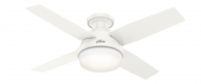 Hunter 50399 - Hunter 44 inch Dempsey Fresh White Low Profile Damp Rated Ceiling Fan with LED Lt Kit