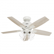 Hunter 52426 - Hunter 44 in Gatlinburg HunterExpress Matte White Ceiling Fan with LED Light Kit and Handheld Remote