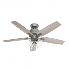 Hunter 52431 - Hunter 52 in Gatlinburg HunterExpress Matte Silver Ceiling Fan with LED Lt Kit and Handheld Remote