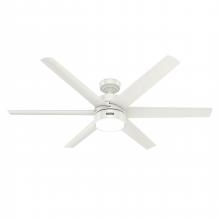 Hunter 51476 - Hunter 60 inch Solaria ENERGY STAR® Fresh White Damp Rated Ceiling Fan with LED Lt Kit