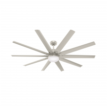 Hunter 50718 - Hunter 72 inch Overton ENERGY STAR® Matte Nickel Damp Rated Ceiling Fan with LED Lt Kit