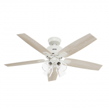 Hunter 52430 - Hunter 52 in Gatlinburg HunterExpress Matte White Ceiling Fan with LED Light Kit and Handheld Remote
