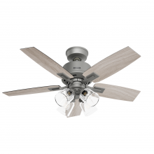 Hunter 52427 - Hunter 44 in Gatlinburg HunterExpress Matte Silver Ceiling Fan with LED Lt Kit and Handheld Remote