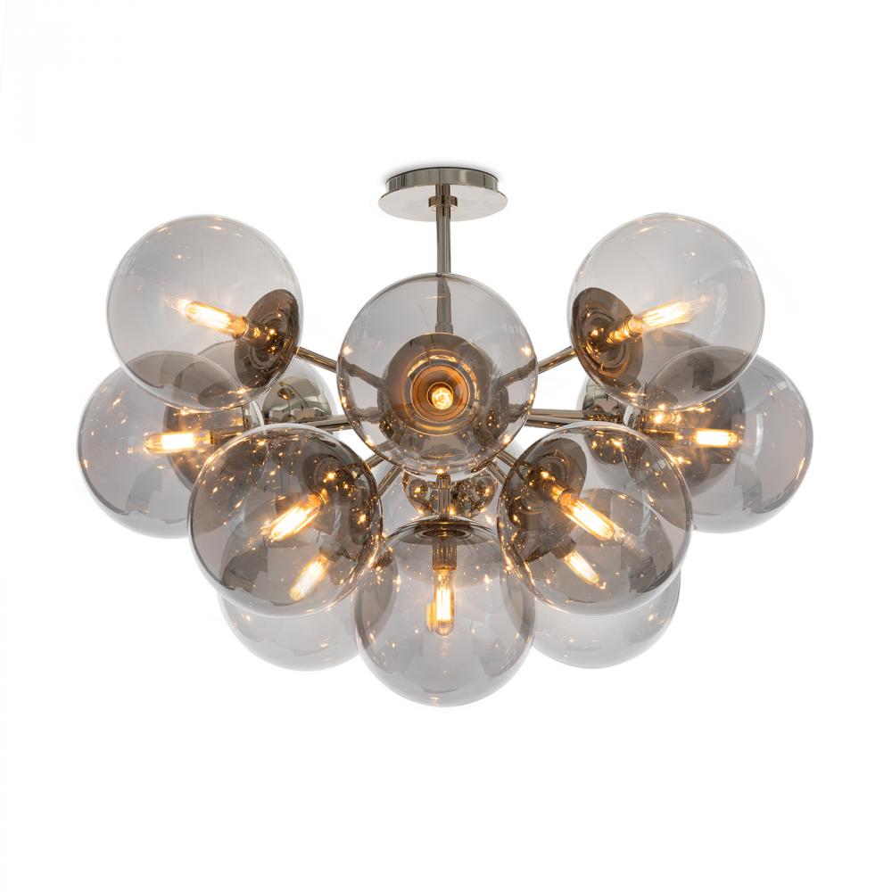 Regina Andrew Shine Flush Mount (Polished Nickel with Smoke Glass)