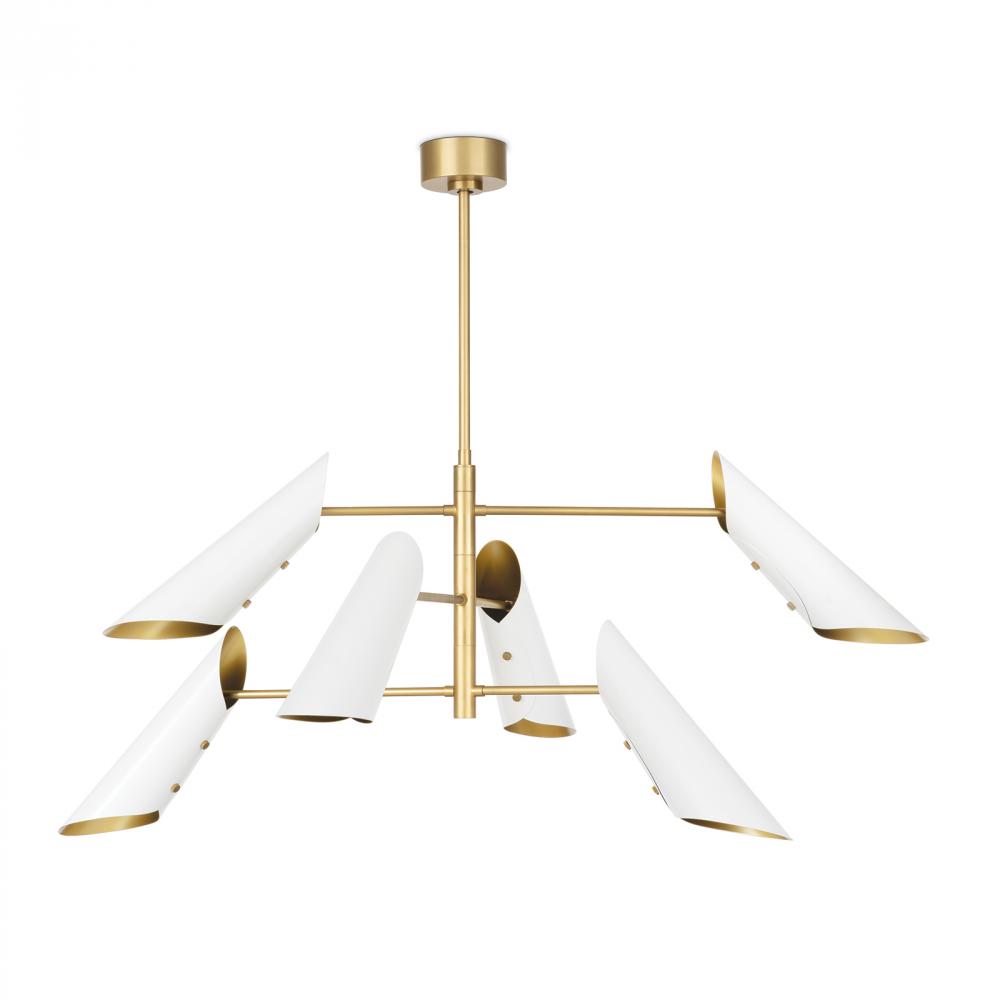 Regina Andrew Vest Chandelier (White and Natural Brass)