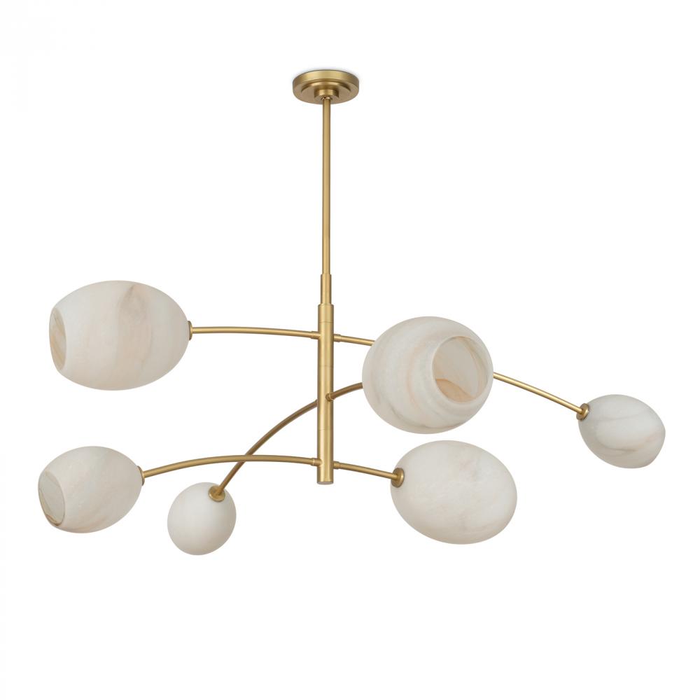 Regina Andrew Artemis Chandelier (Natural Brass with Alabaster Glass)