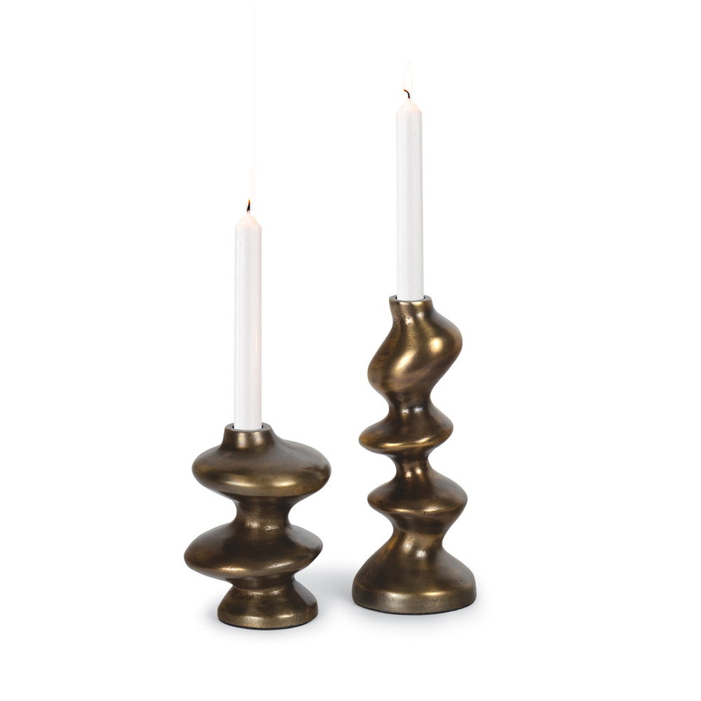 Regina Andrew Blobby Candle Holder Set (Brass)