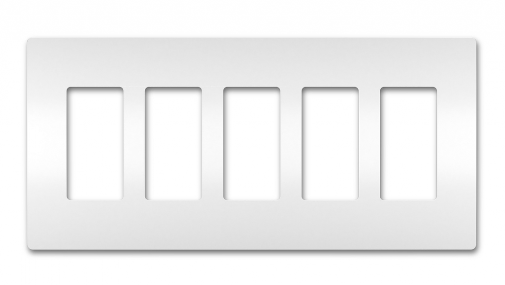 radiant Five-Gang Screwless Wall Plate, White