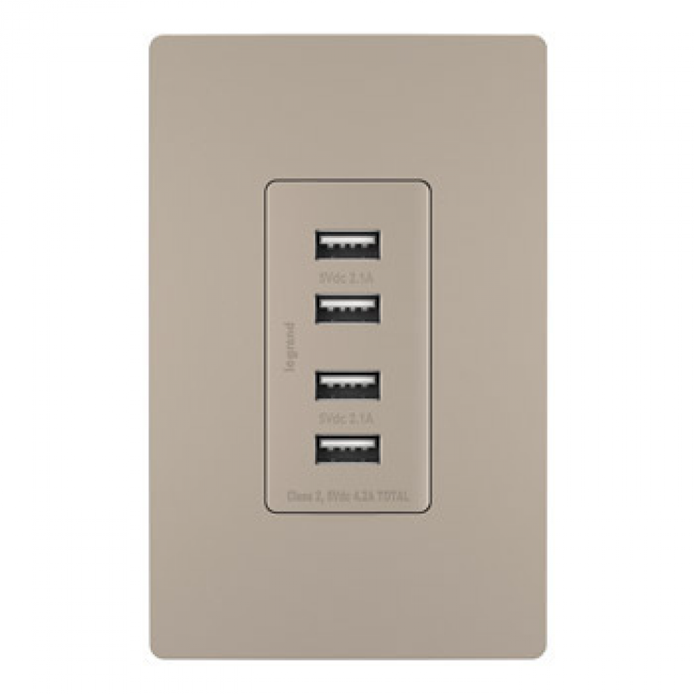 radiant Quad USB Charger, Nickel