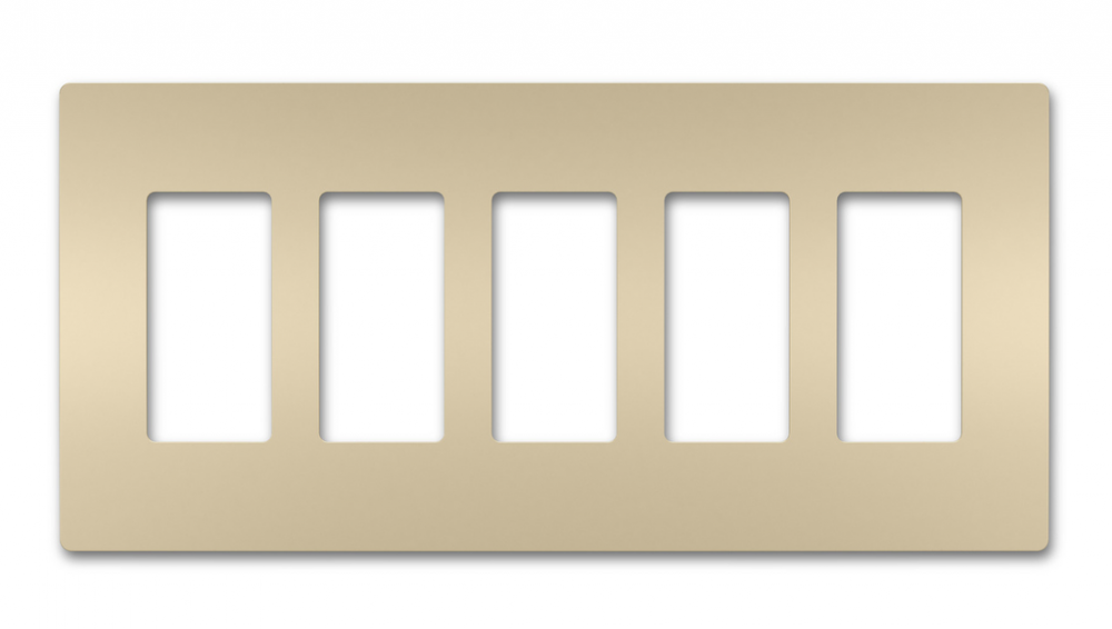 radiant Five-Gang Screwless Wall Plate, Ivory