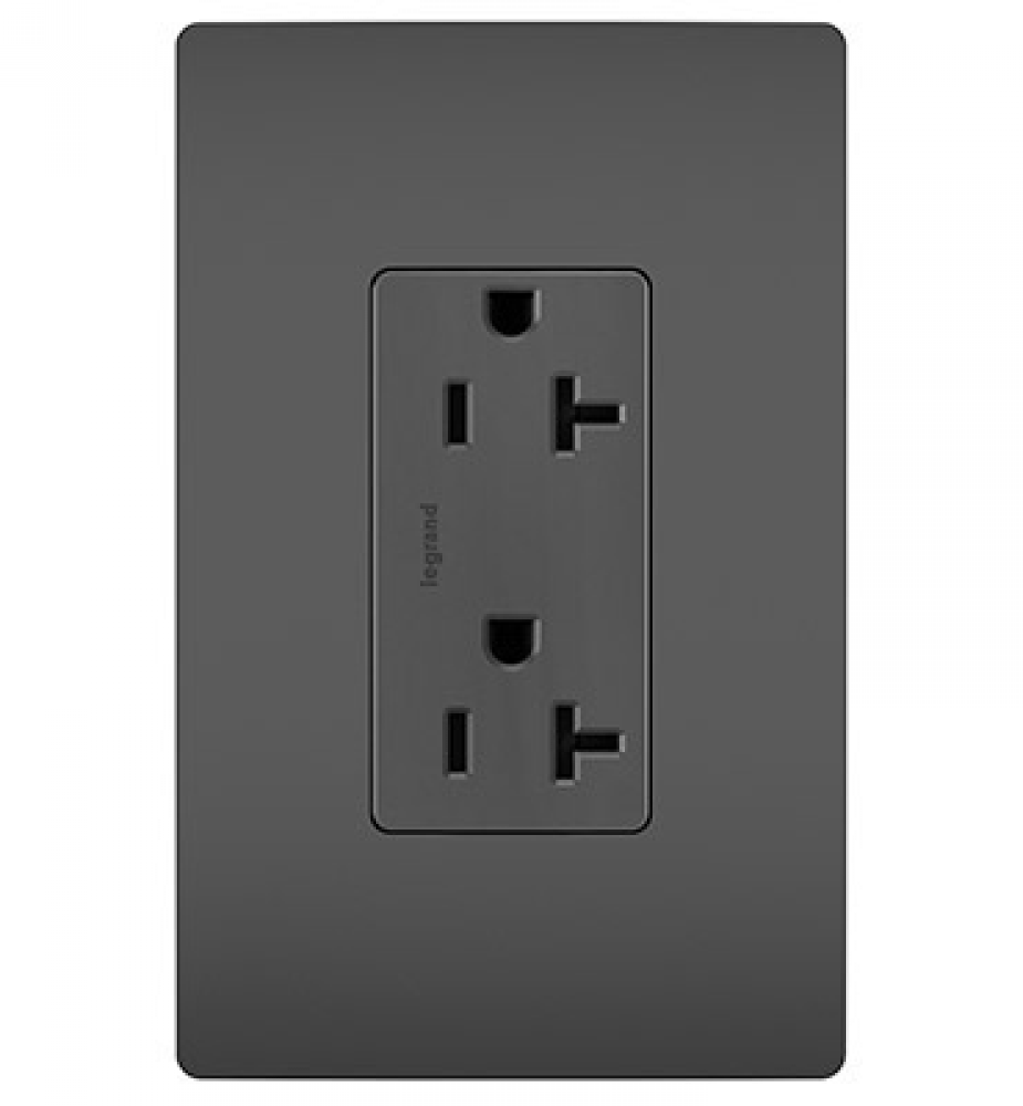 radiant Spec Grade 20A Tamper-Resistant Receptacles, Black