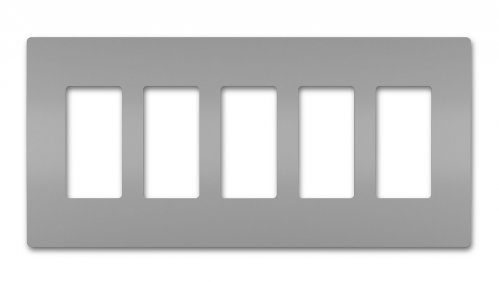 radiant Five-Gang Screwless Wall Plate, Gray