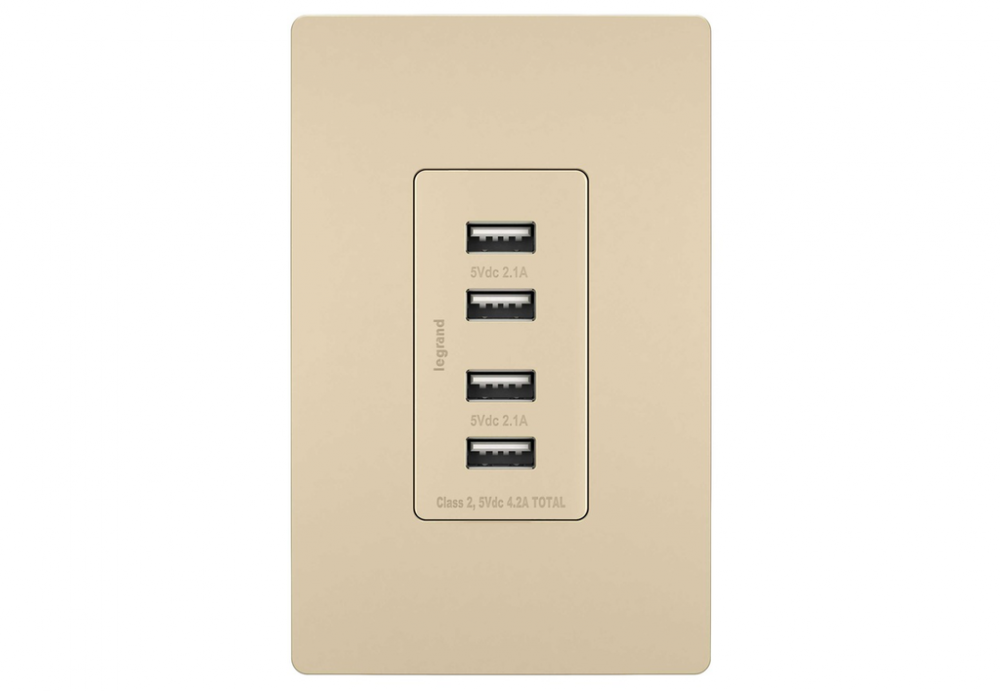 radiant Quad USB Charger, Ivory