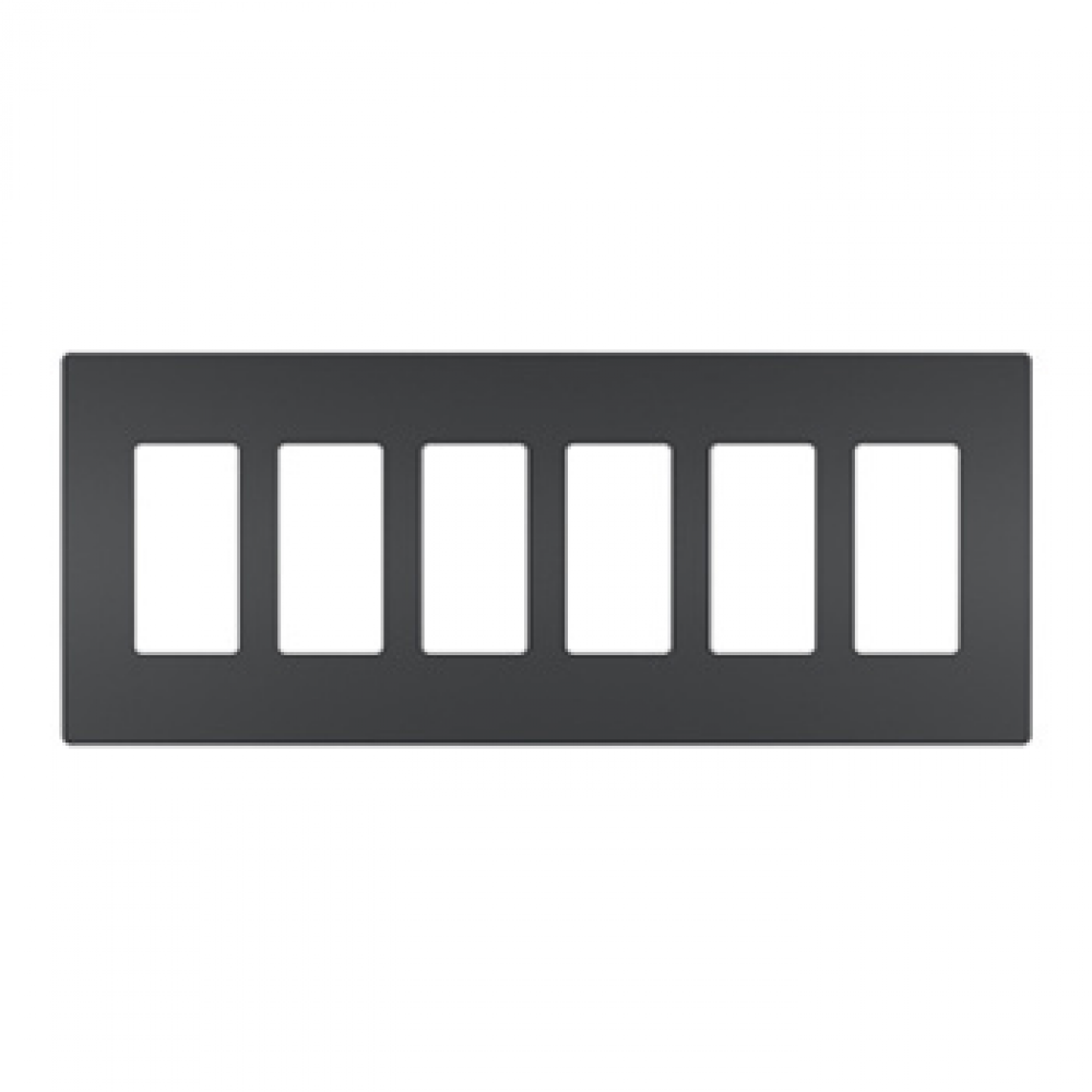 radiant Six-Gang Screwless Wall Plate, Graphite