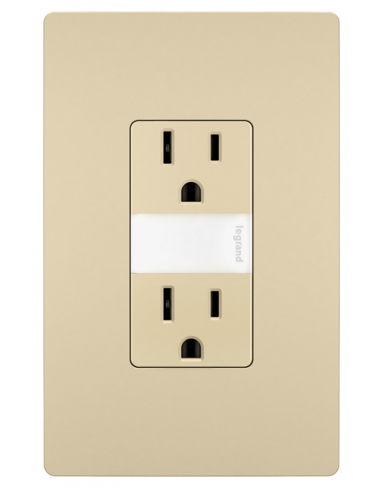 radiant 15A Tamper-Resistant Outlet with Night Light, Ivory (6 pack)