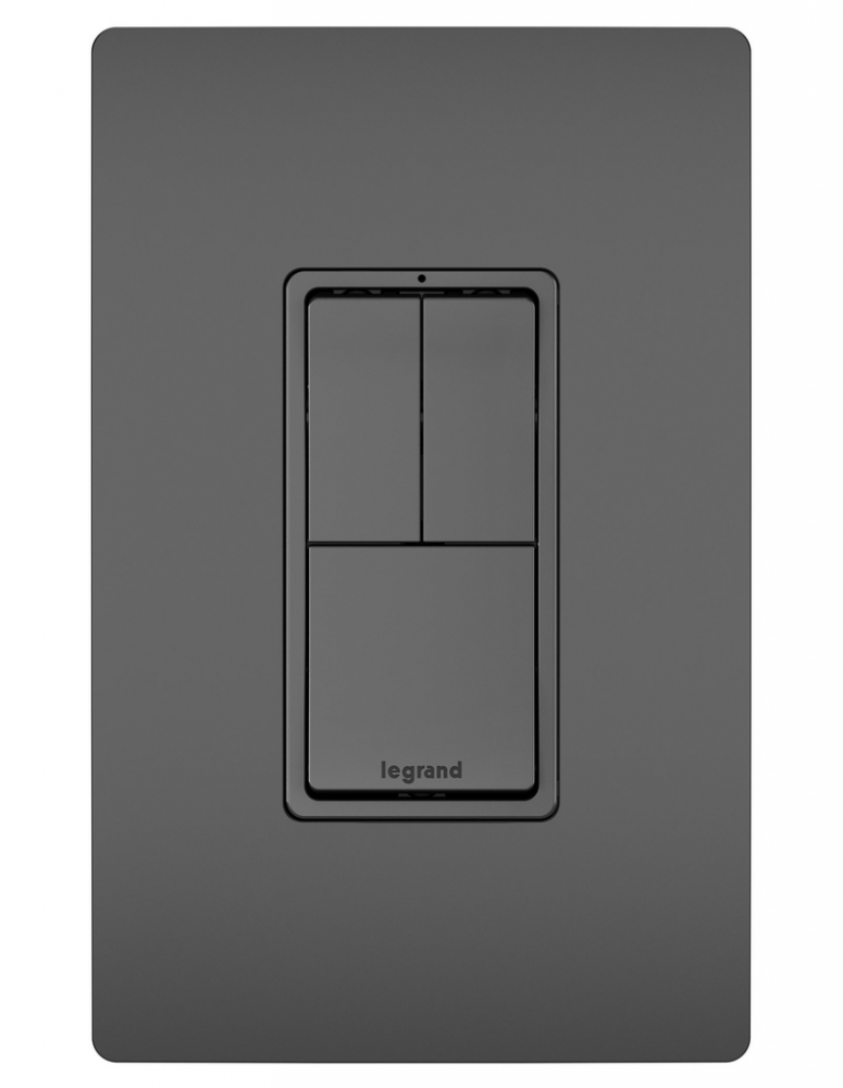 radiant Two Single-Pole Switches and Single Pole/3-Way Switch, Black