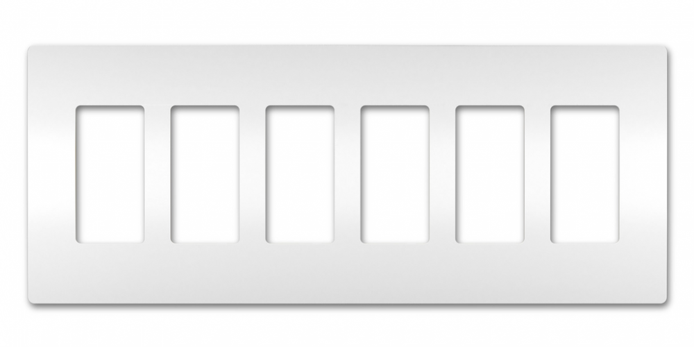 radiant Six-Gang Screwless Wall Plate, White