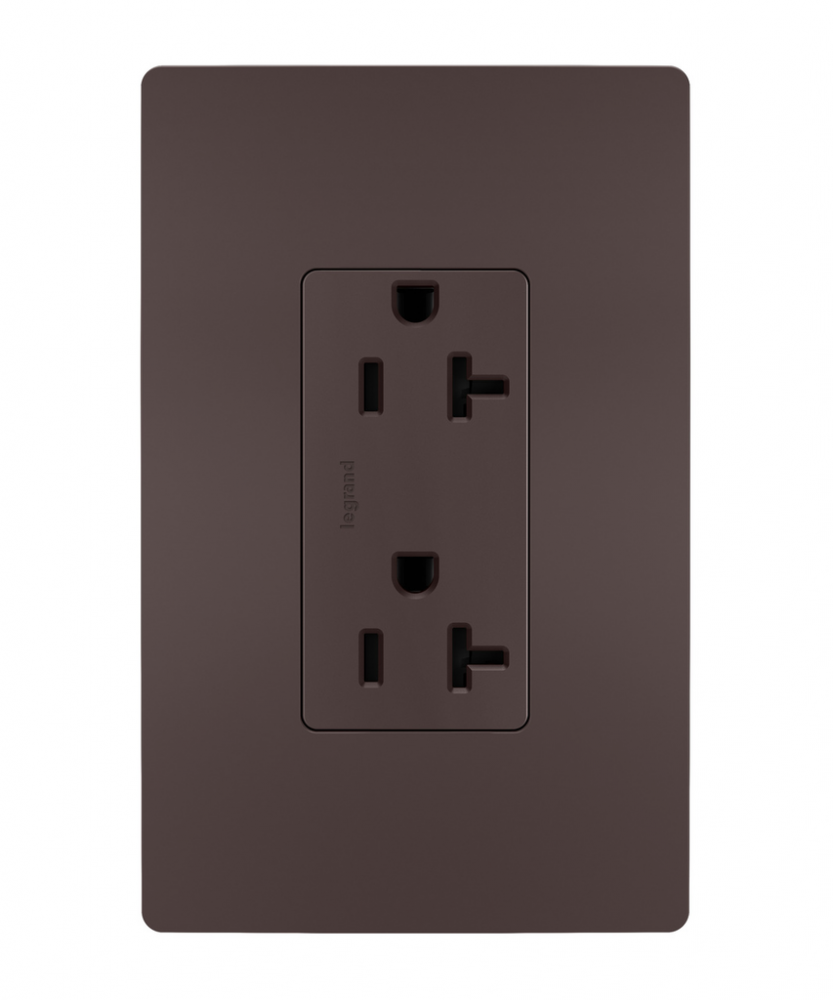 radiant Spec Grade 20A Tamper-Resistant Receptacle, Dark Bronze