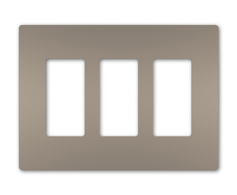 radiant Three-Gang Screwless Wall Plate, Nickel