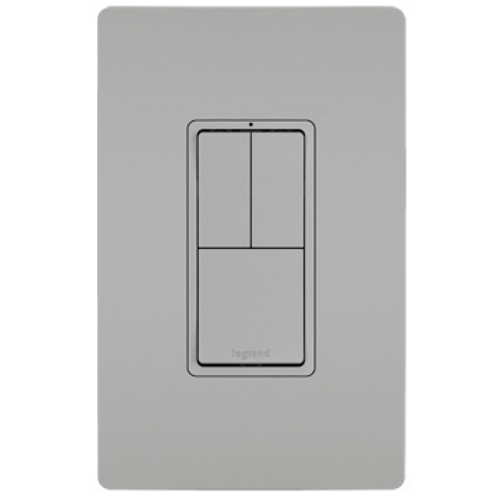 radiant Two Single-Pole Switches and Single Pole/3-Way Switch, Gray