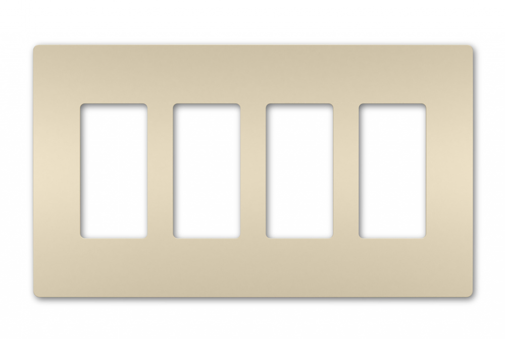 radiant Four-Gang Screwless Wall Plate, Light Almond