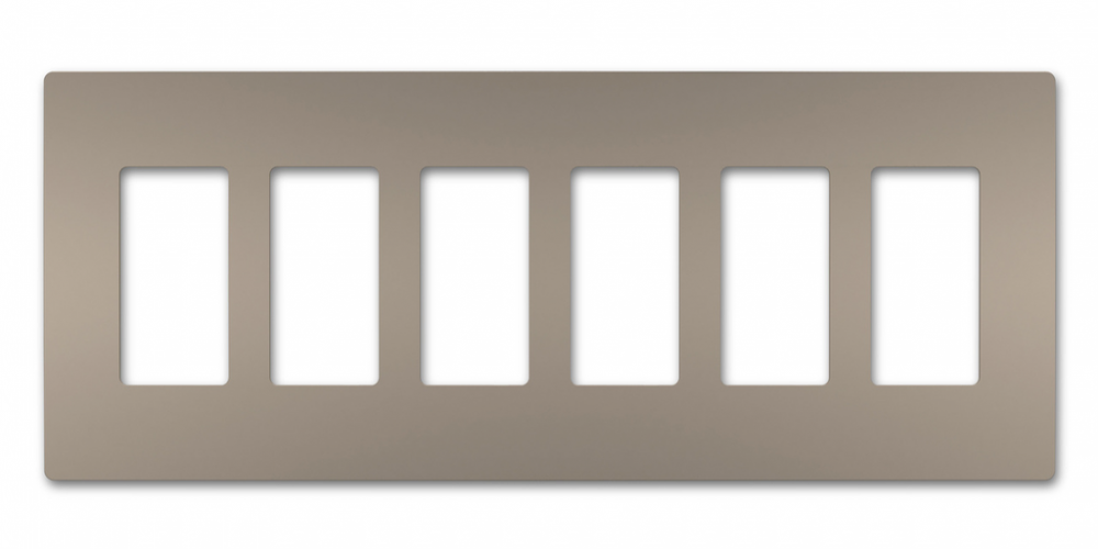 radiant Six-Gang Screwless Wall Plate, Nickel