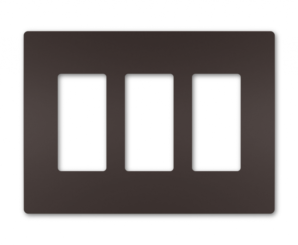 radiant Three-Gang Screwless Wall Plate, Dark Bronze, CC