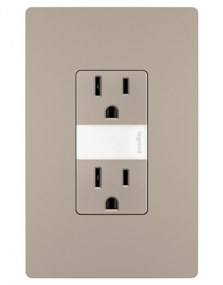 radiant 15A Tamper-Resistant Outlet with Night Light, Nickel (6 pack)