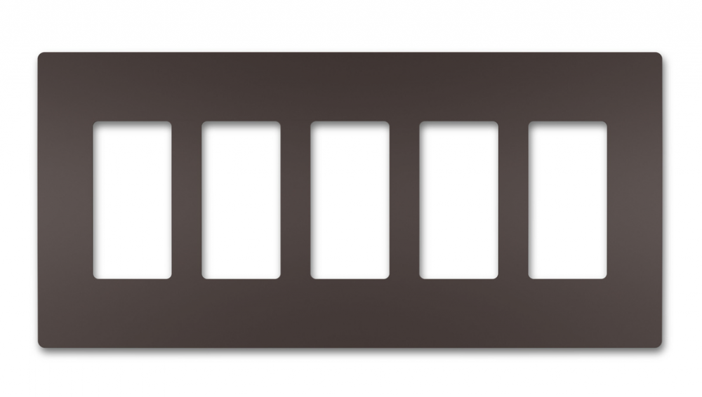 radiant Five-Gang Screwless Wall Plate, Dark Bronze