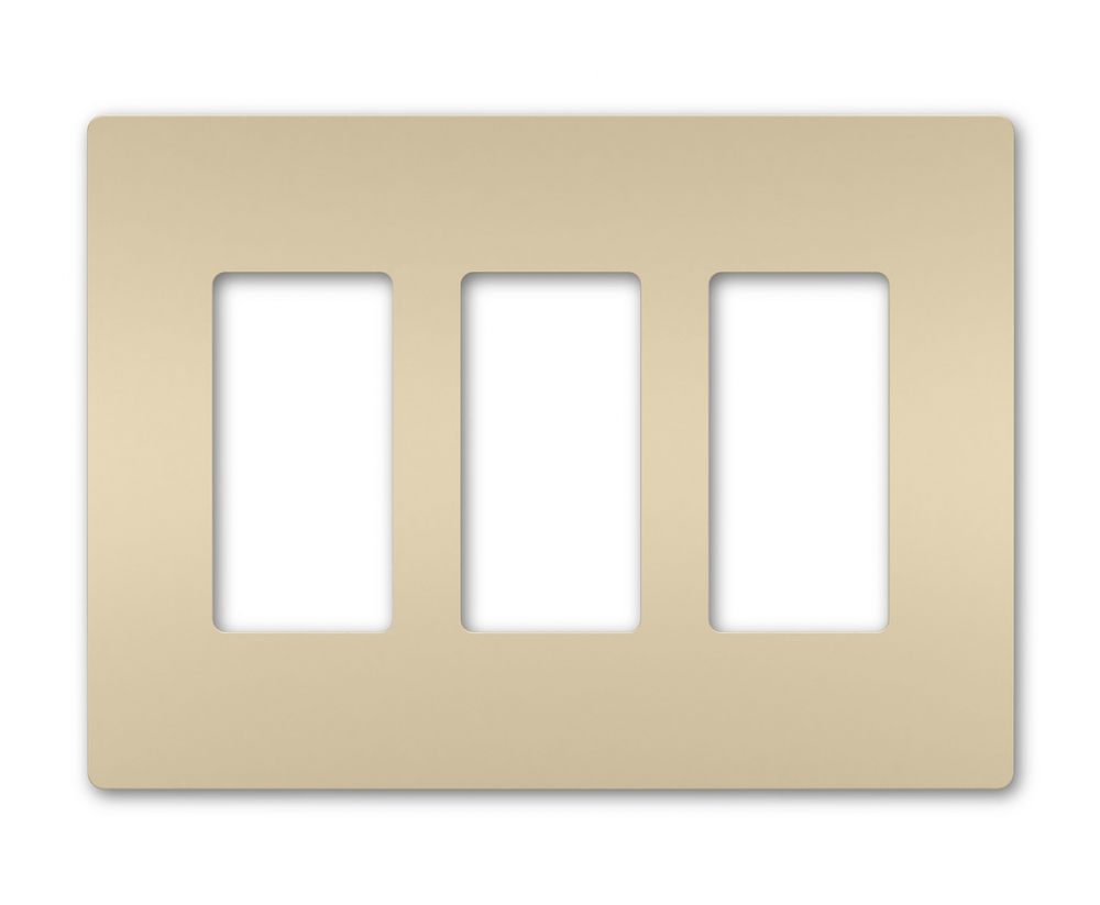 radiant Three-Gang Screwless Wall Plate, Ivory