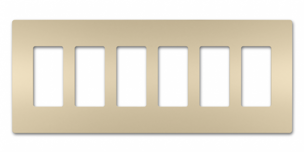 radiant Six-Gang Screwless Wall Plate, Ivory