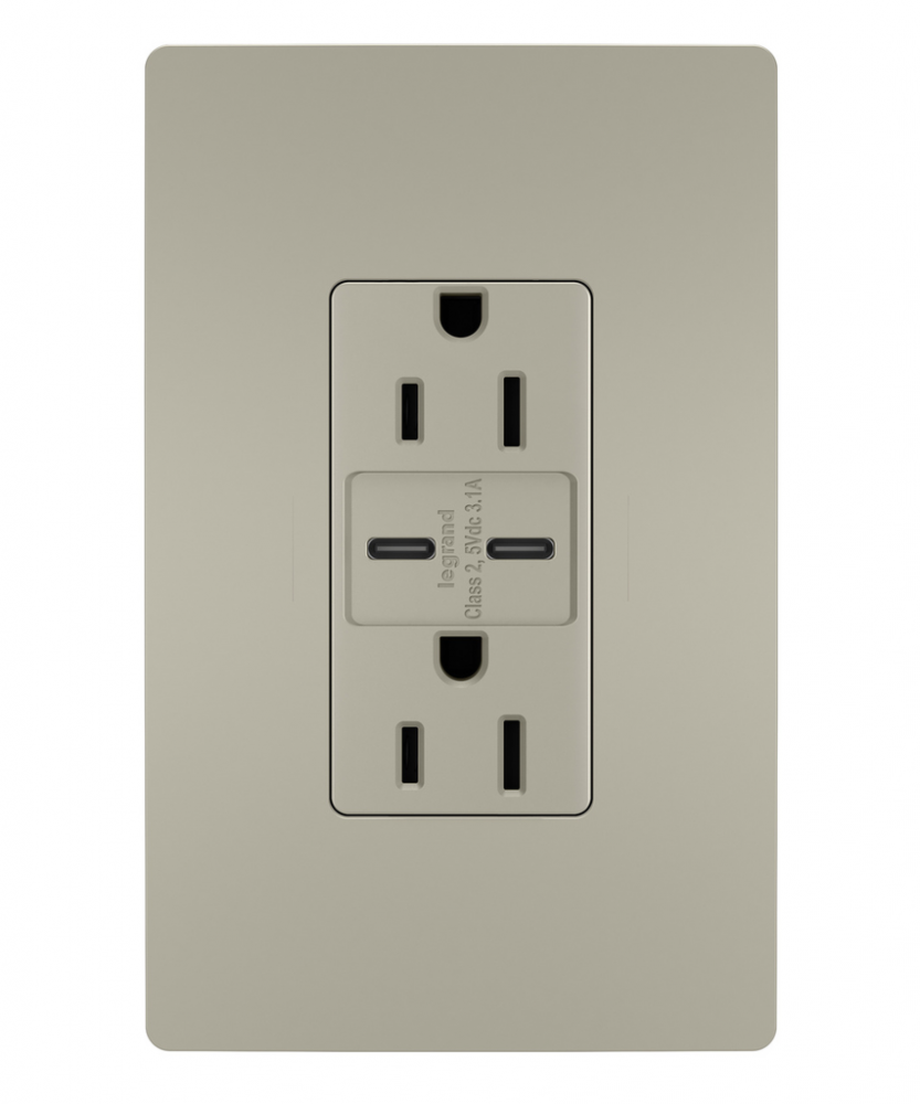 radiant 3.1 C-C USB+15A DUP REC NI VPK, Nickel